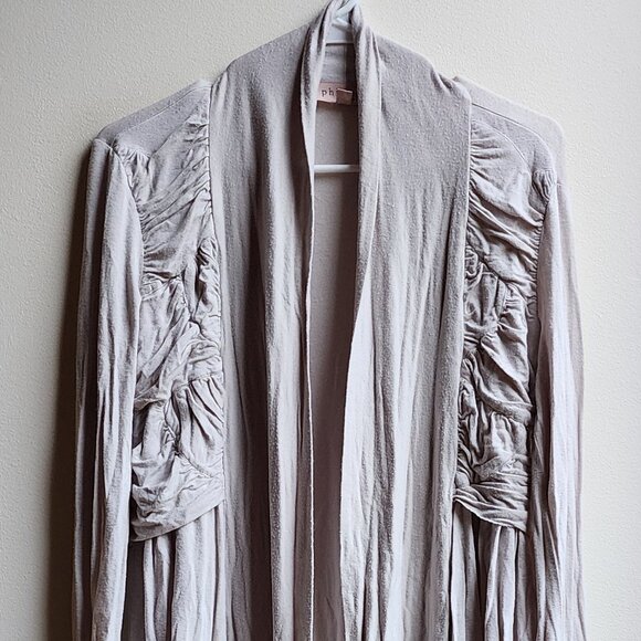 Philosophy Light Gray Open Jersey Cardigan Size Small - Picture 5 of 14